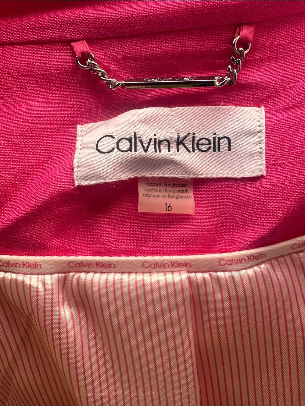 Calvin Klein Magenta Open-Front Blazer with Matching Trousers - Picture 9 of 11